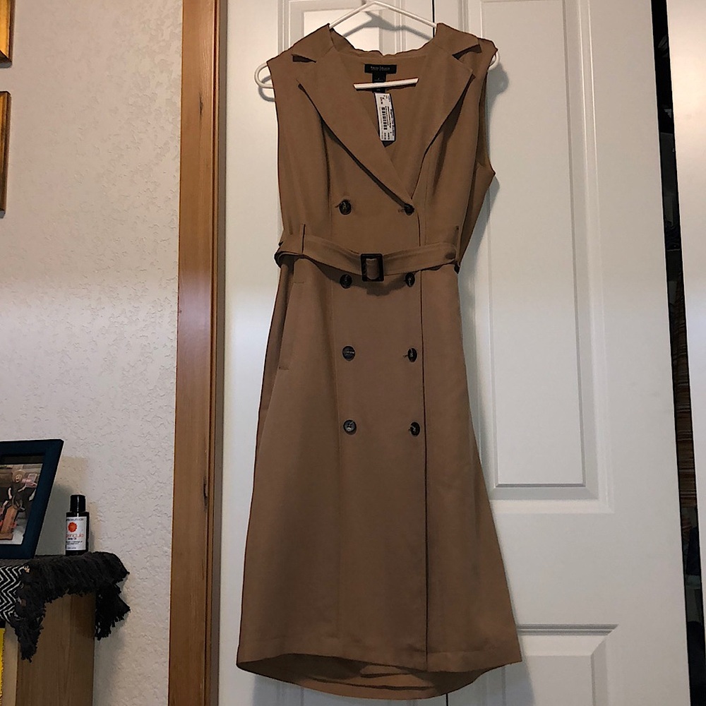 Beige Button Up Dress with Belt